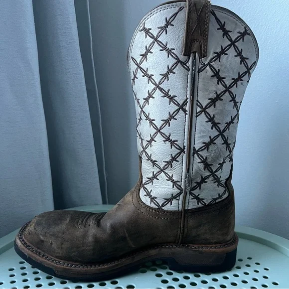 Twisted X Brown and White Steel Toe Boots - Picture 10 of 12